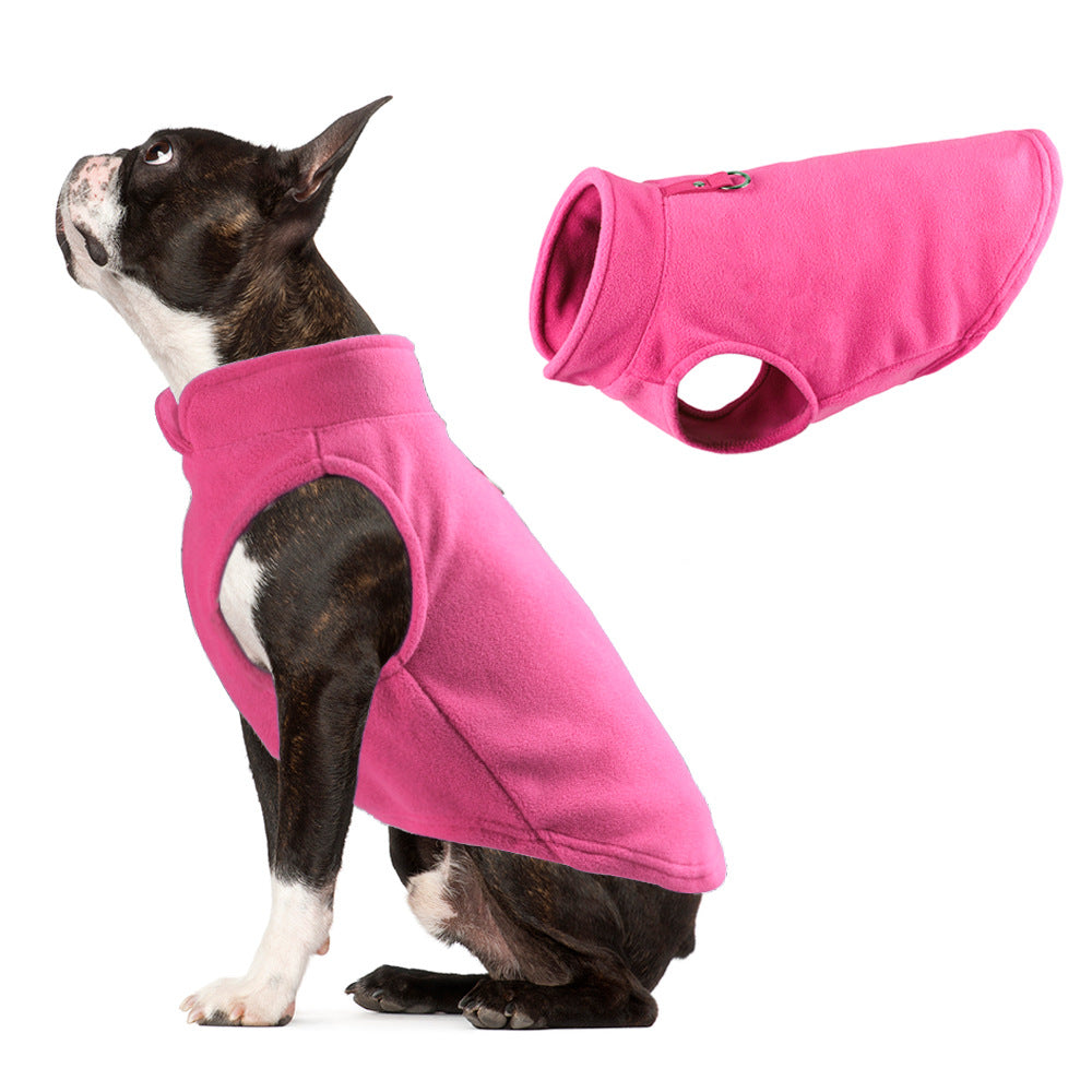 Dog clothing. Thickened, solid colour fleece.