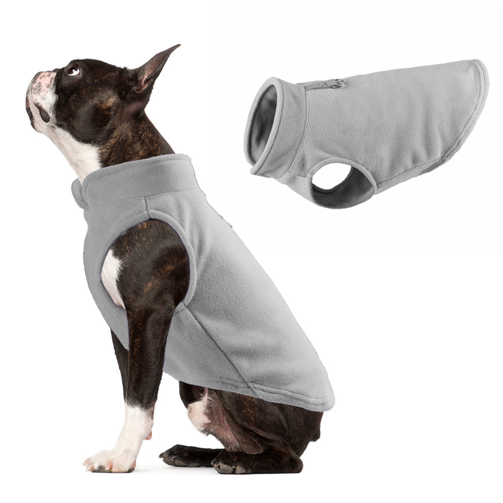 Dog clothing. Thickened, solid colour fleece.