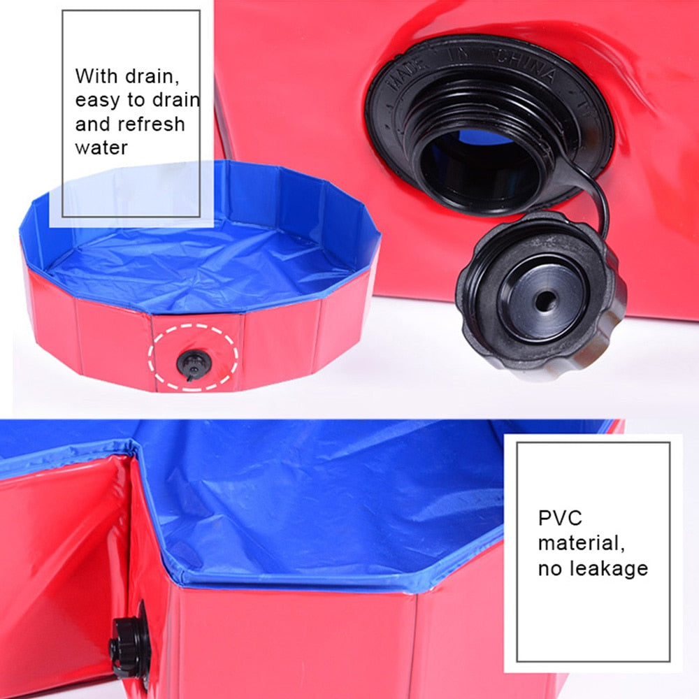 Foldable, Heavy Duty Paddling Pool for Dogs, Cats & Kids.