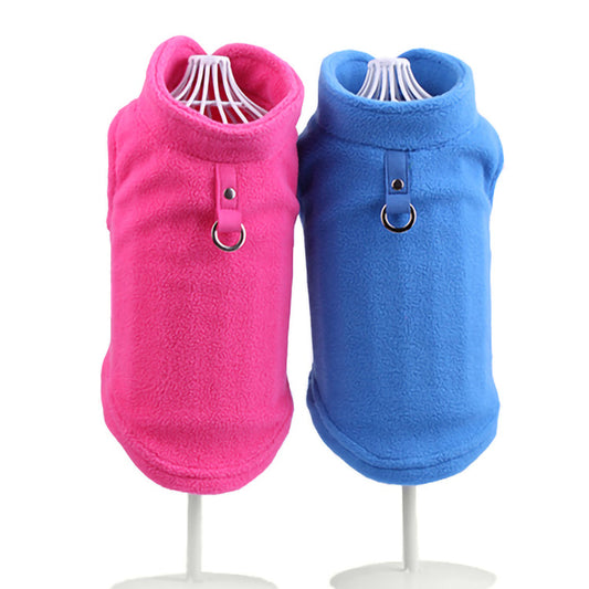 Dog clothing. Thickened, solid colour fleece.