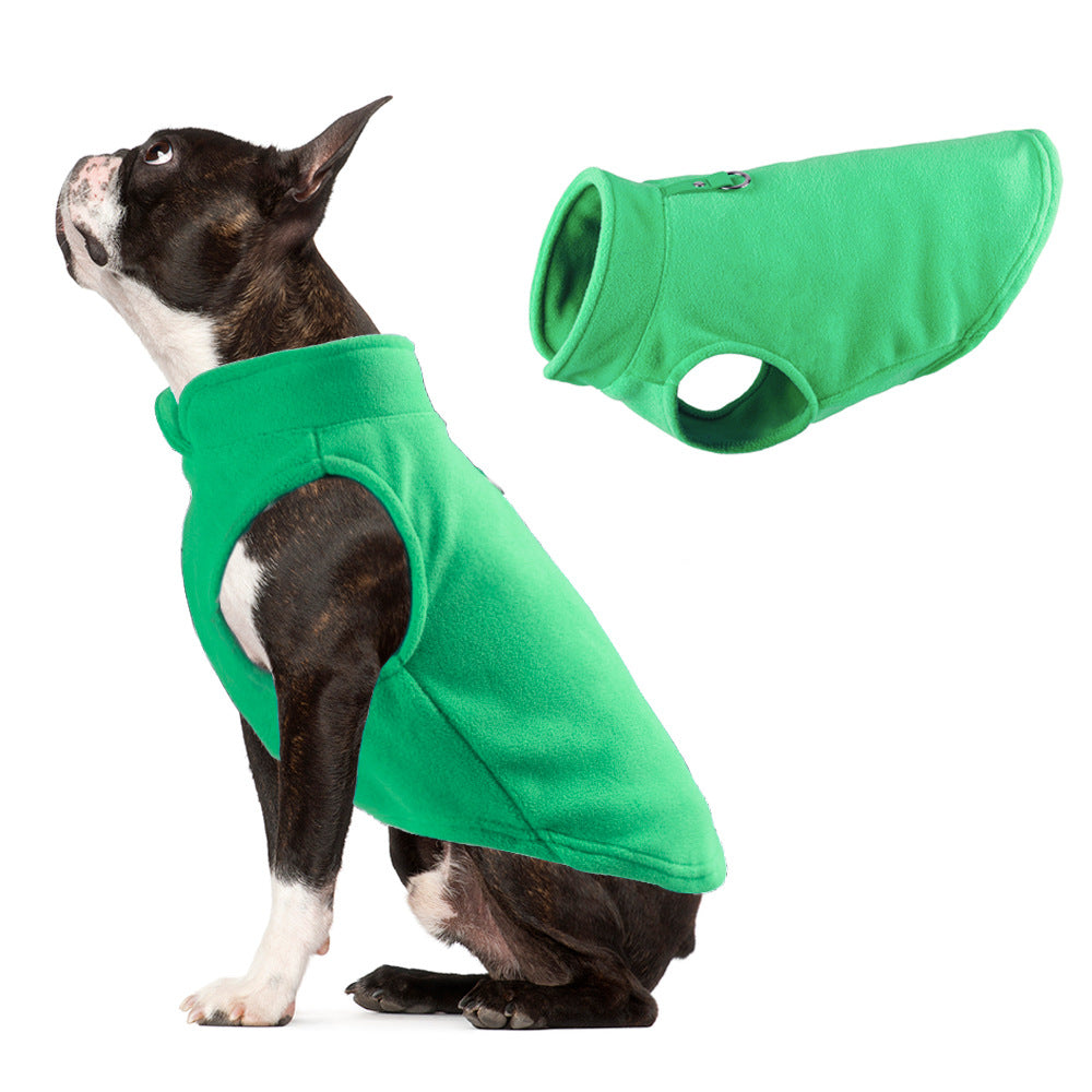 Dog clothing. Thickened, solid colour fleece.