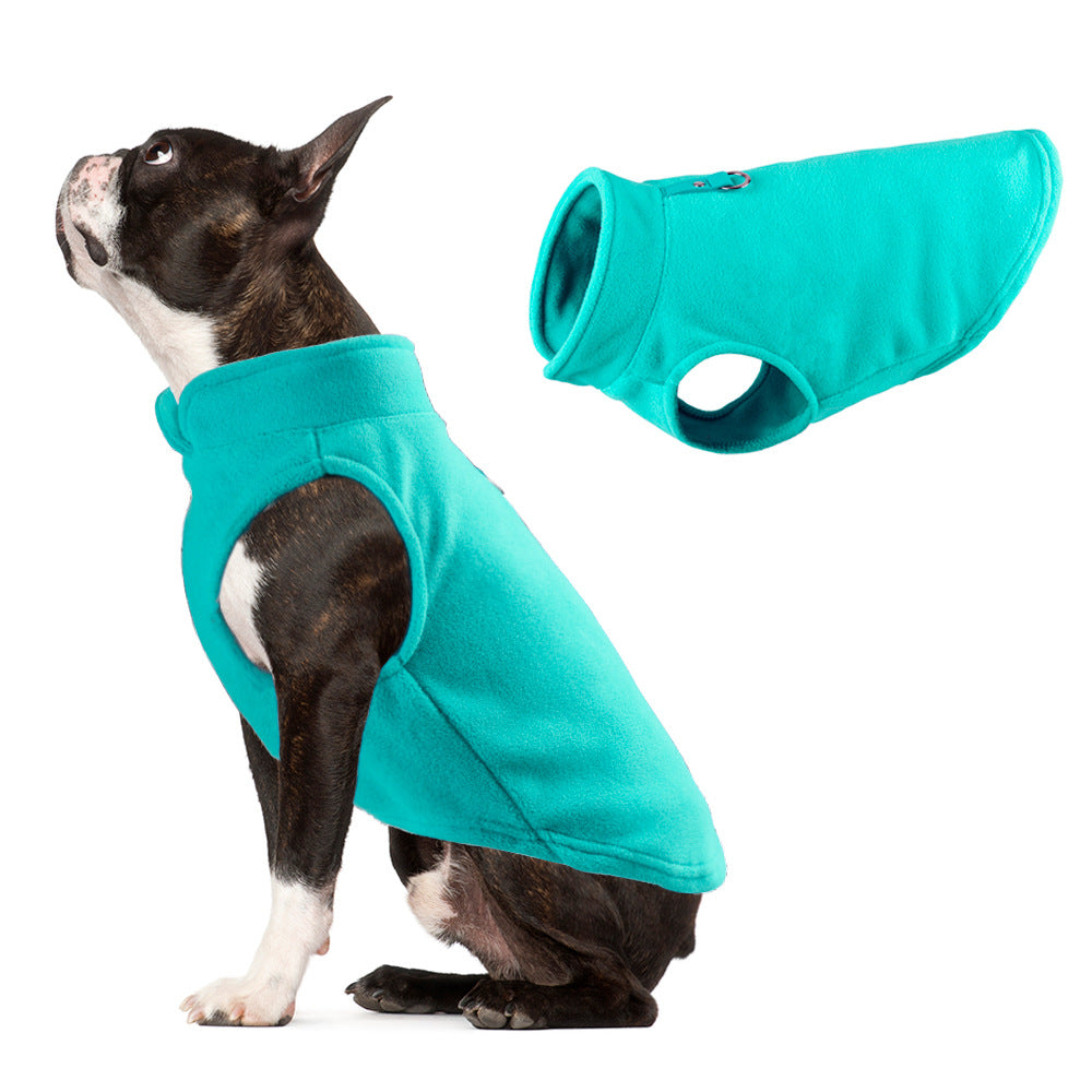 Dog clothing. Thickened, solid colour fleece.