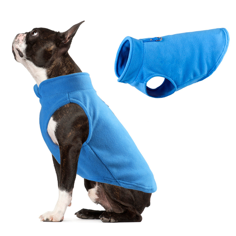 Dog clothing. Thickened, solid colour fleece.